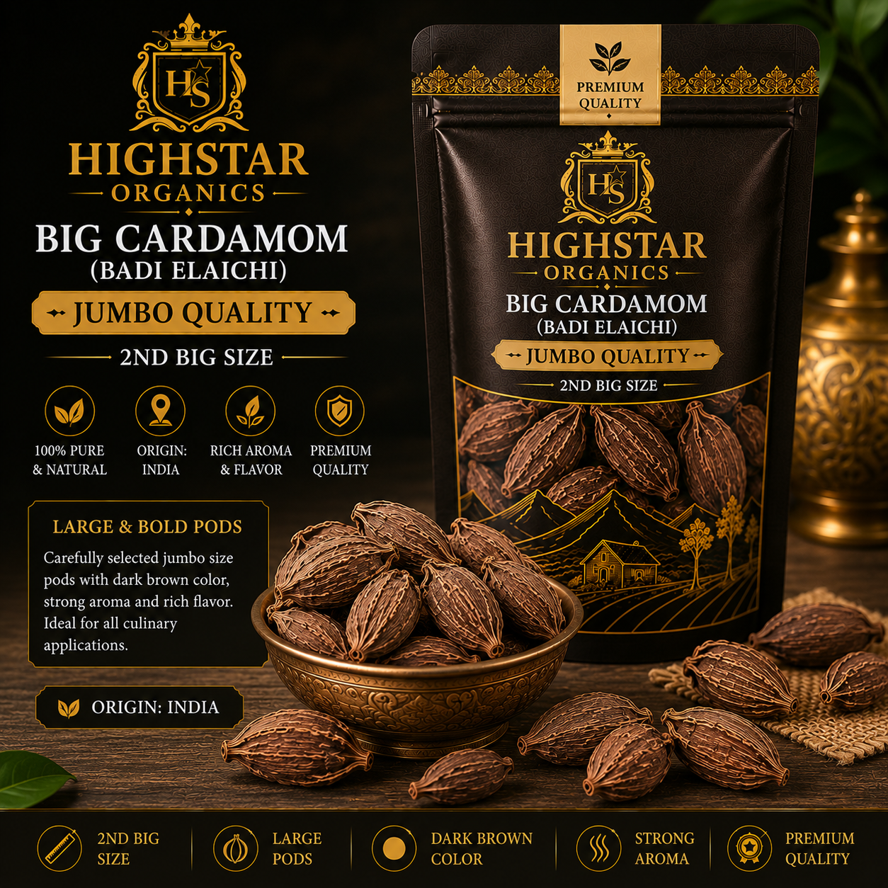 Big Cardamom - Jumbo Quality